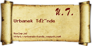 Urbanek Tünde névjegykártya