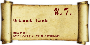 Urbanek Tünde névjegykártya