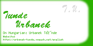 tunde urbanek business card